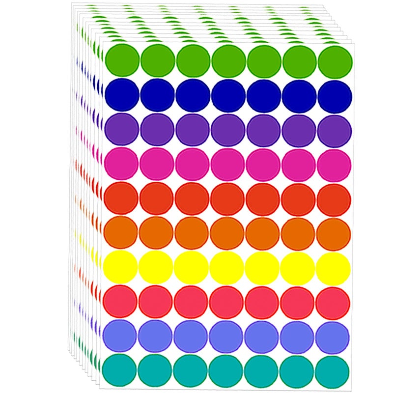 1400 PCS Colored Dot Stickers Round Color Coding Labels Circle Dots Labels Stickers Polka Circle Dot Stickers Label Sticker for Office Classroom Papers Etc